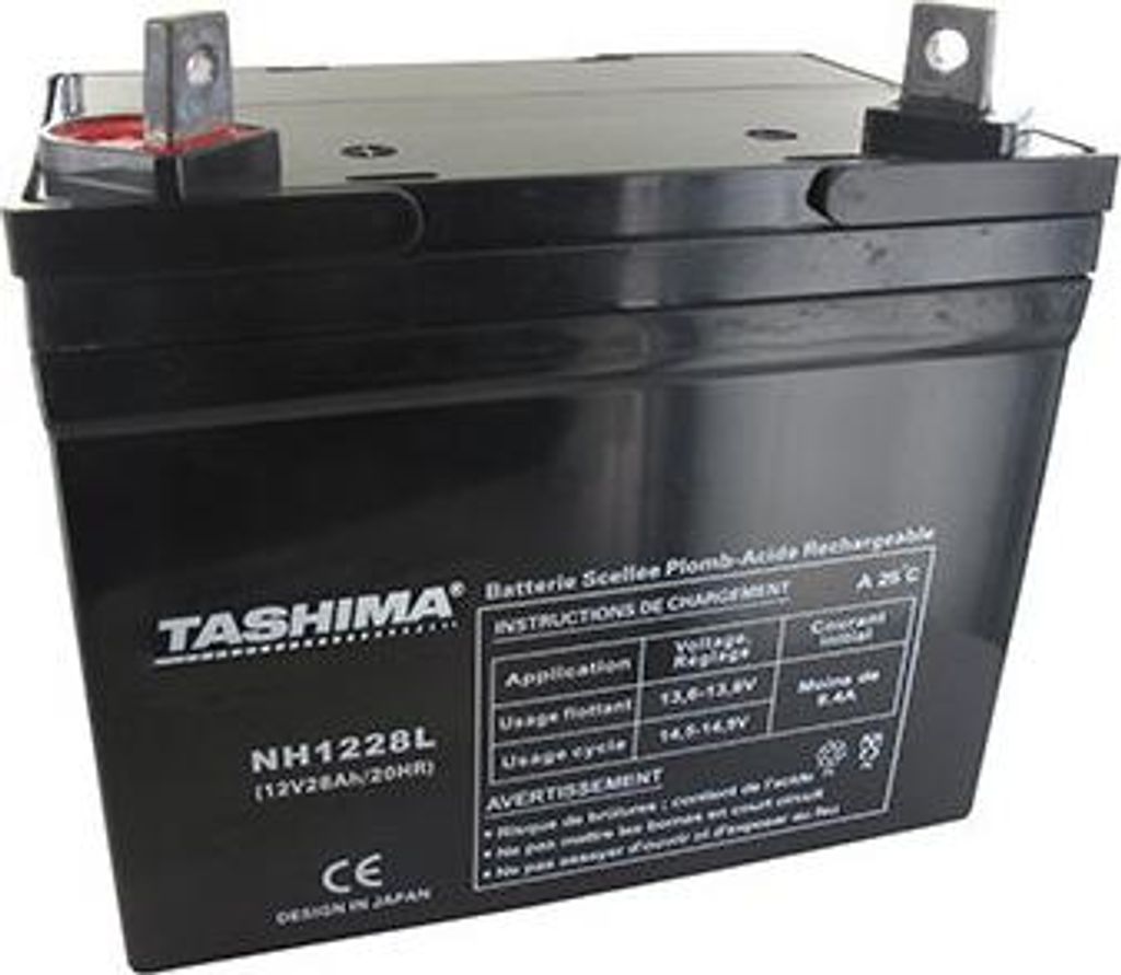 Batterie Tashima AGM 100 % wasserdicht 12V, 28A Für Traktor. L: 195, B: 130, H: 180, + links. - Batterie zum Einfüllen mit Säure Ava