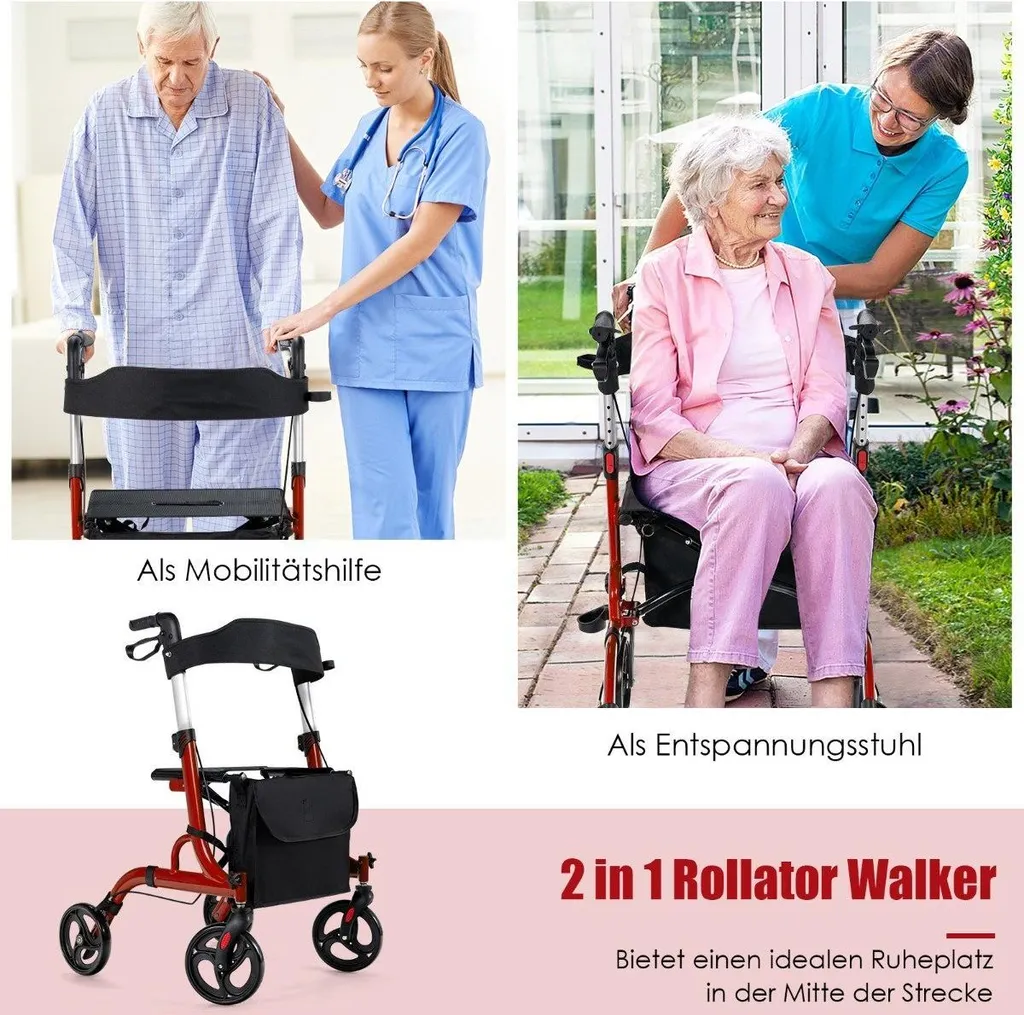 Déambulateur 2 en 1 : finie la fatigue avec ce rollator léger et stable