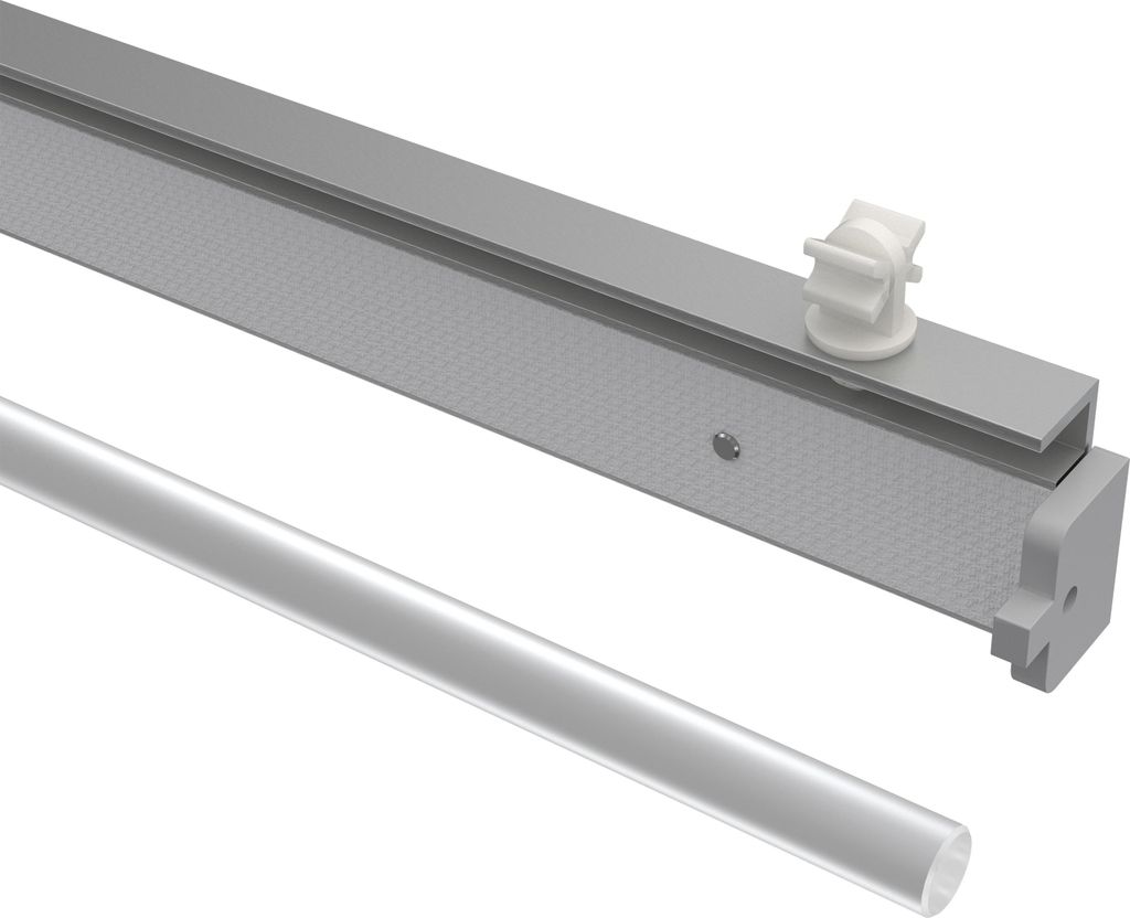 Interdeco Paneelwagen aus Kunststoff mit Klettband / Paneltrack mit Beschwerung für Gardinenschienen und Innenlaufstangen Grau, Typ Fastfix, 60 cm