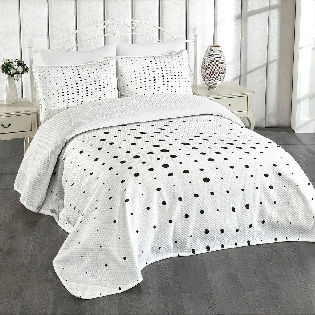 Copriletto Pop Art ABAKUHAUS 264x220 - Bianco e Nero a Pois