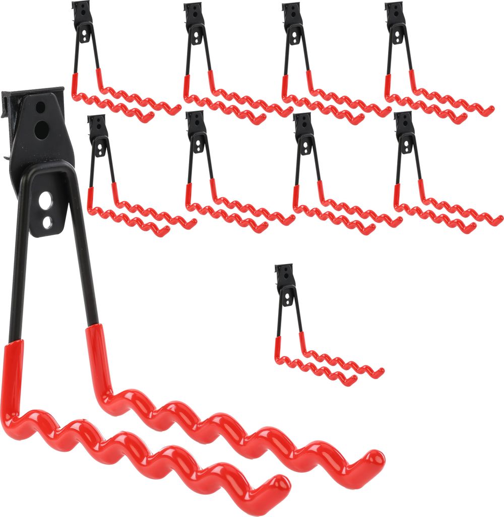 Set 10 Stck. Werkzeugwand Haken von BOTLE, Werkzeughaken, für Elektrowerkzeuge, Wellenform 19cm, mit PVC-Ummantelung, für Garage, Schuppen, Halte...