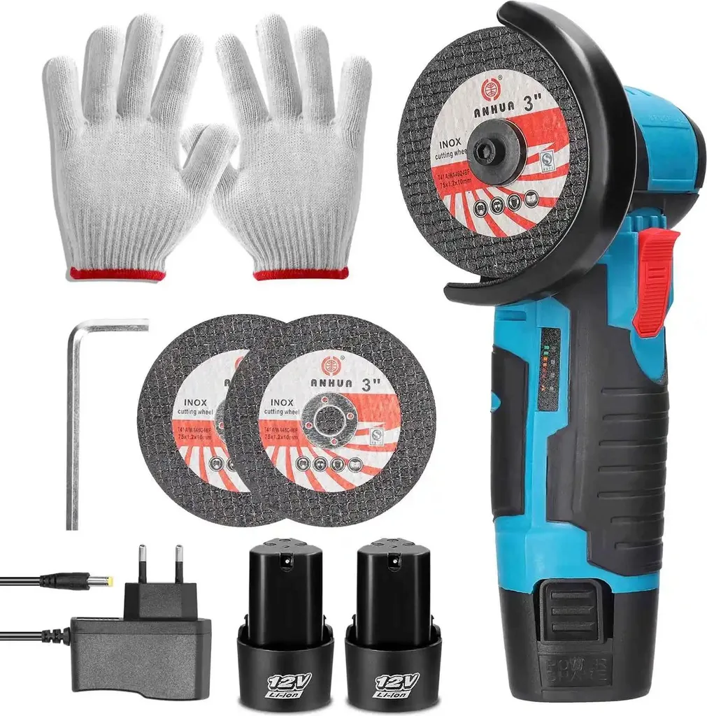 Mini disqueuse 12V portative avec double batterie pour découpe et polissage