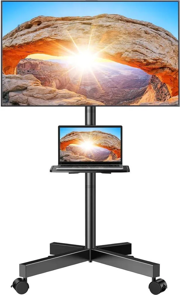 Supporto TV da Pavimento Rotante - Design Moderno per 23-60 Pollici
