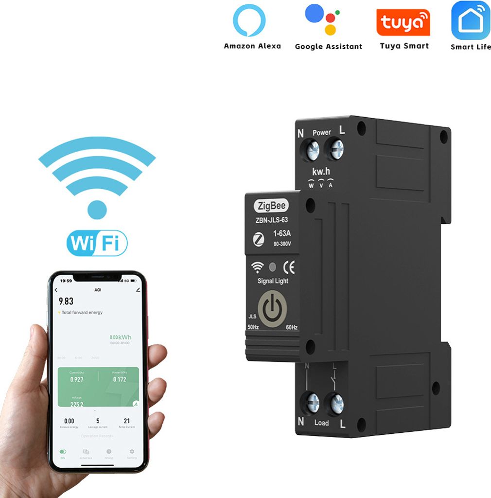 TUYA ZigBee Intelligenter Leistungsschalter Fernbedienung Sprachsteuerungsschalter Heim Drahtloses Mobiltelefon APP Connect Leistungsschalter Kompa...