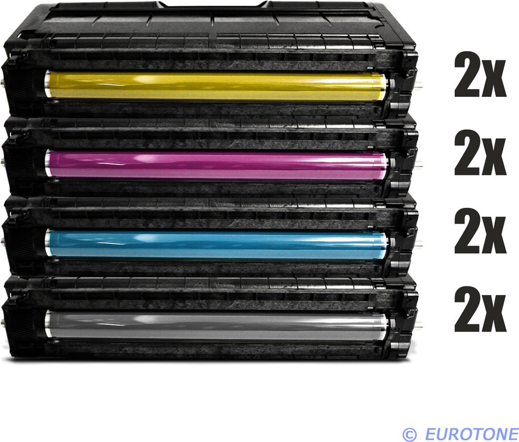 8x Eurotone Toner Alternative für Ricoh 407543 Black Schwarz / 407544 Blau Cyan / 407545 Rot Magenta / 407546 Gelb Yellow