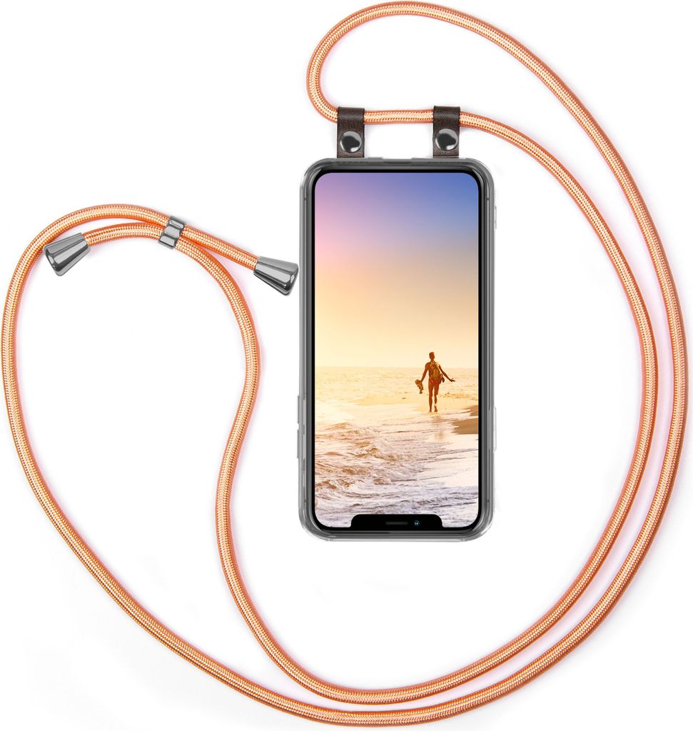 UMHÄNGEHÜLLE + KORDEL für iPhone X / iPhone Xs, Farbe:Shiny Coral