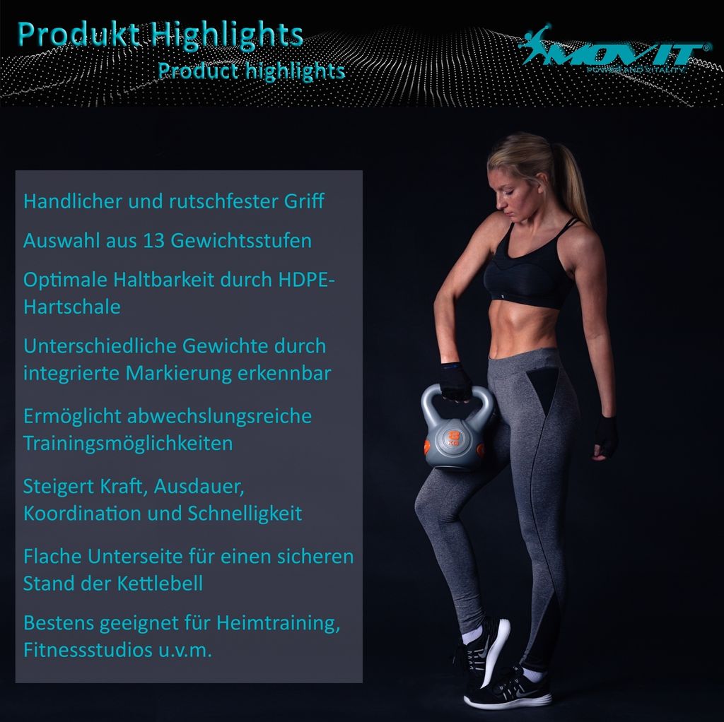 MOVIT Kettlebell Kugelhantel Rundgewicht Kugelgewicht Produktbild 6
