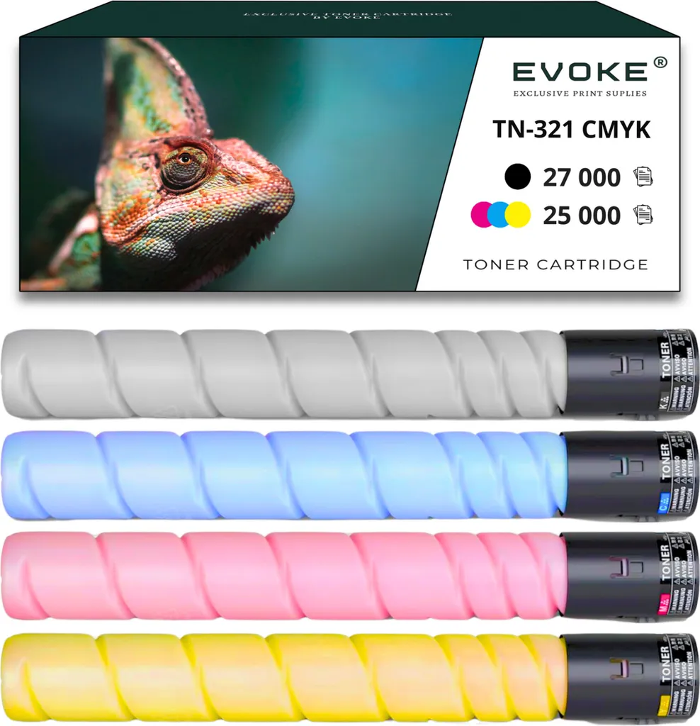 Kit toner TN321 anti-fuite pour Konica C224e C284 C364e - Pack 4 couleurs