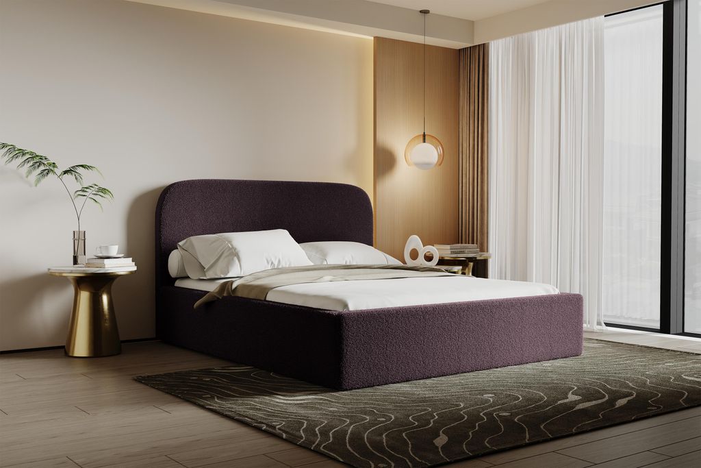 MR GROUP Boxspringbett MONACO 160x200cm mit Bettkasten und mit Matratze Polsterbett Stauraumbett Doppelbett quelle 29 – dunkelviolett/dunkelbraun