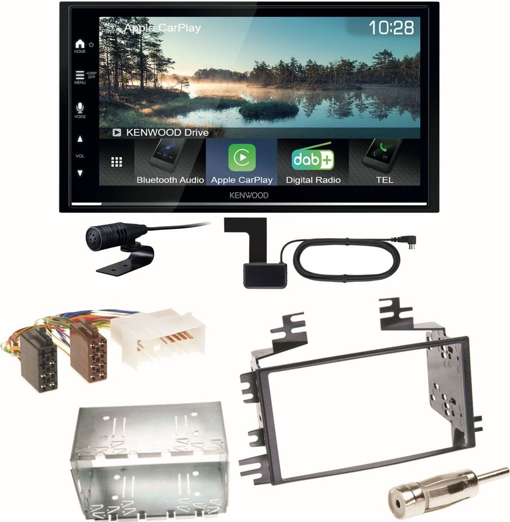Kenwood DMX7722DABS Android Auto CarPlay Einbauset für Kia Sportage JE Rio JB