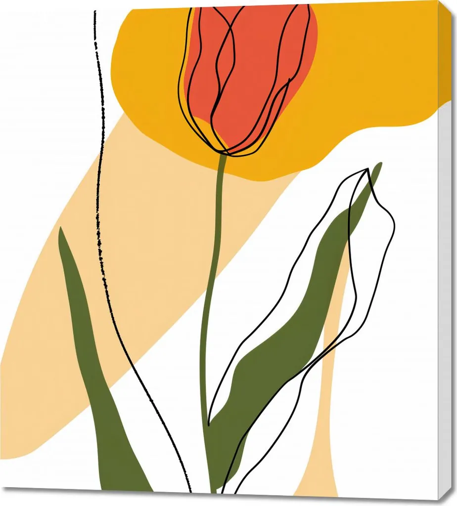 Acquista Quadro Tulipano Ridisegnato 90x100 cm - Spedizione Gratis