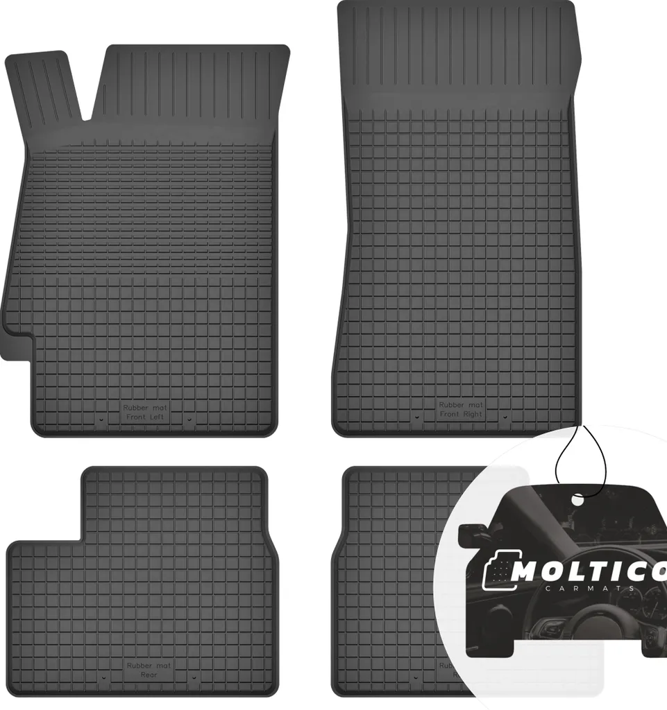 Tappetini in gomma con bordo Tappetini in gomma per auto Tappetini in gomma per auto con montaggio preciso Set di 4 pezzi - adatto per Peugeot 406 1995-2004