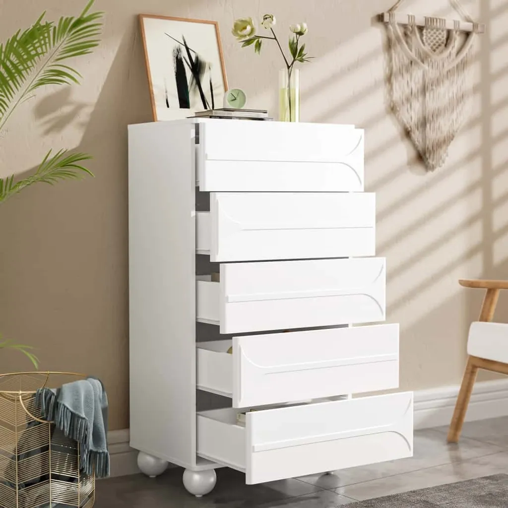 Chiffonnier blanc design 60x40x109 cm meuble de rangement pour le salon
