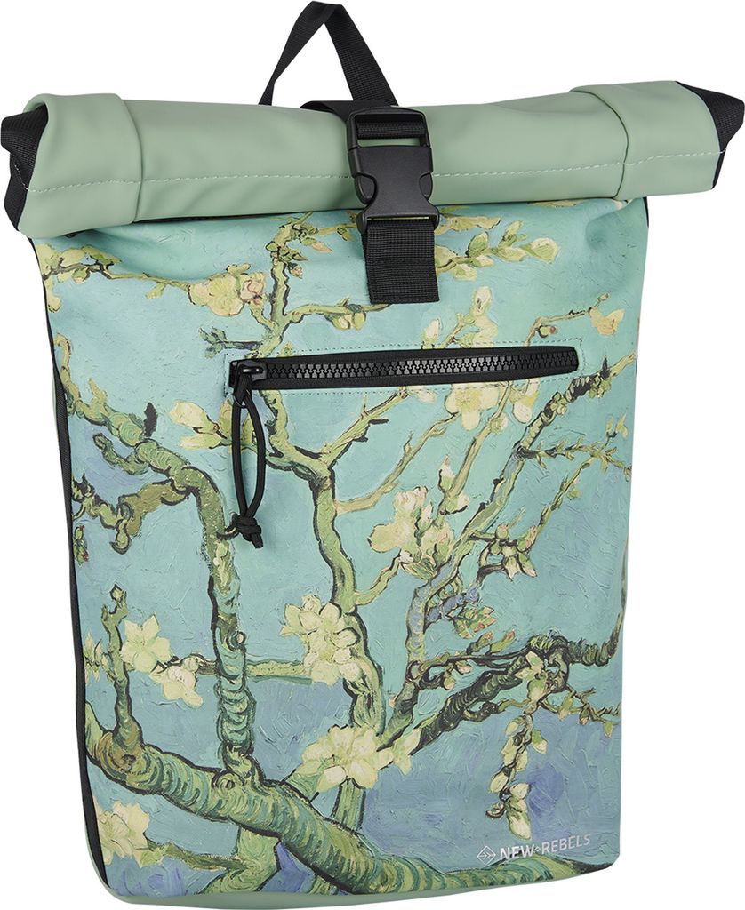 Mart Art New York Mandel Blüte 19L Rucksack Rolltop Wasserabweisend