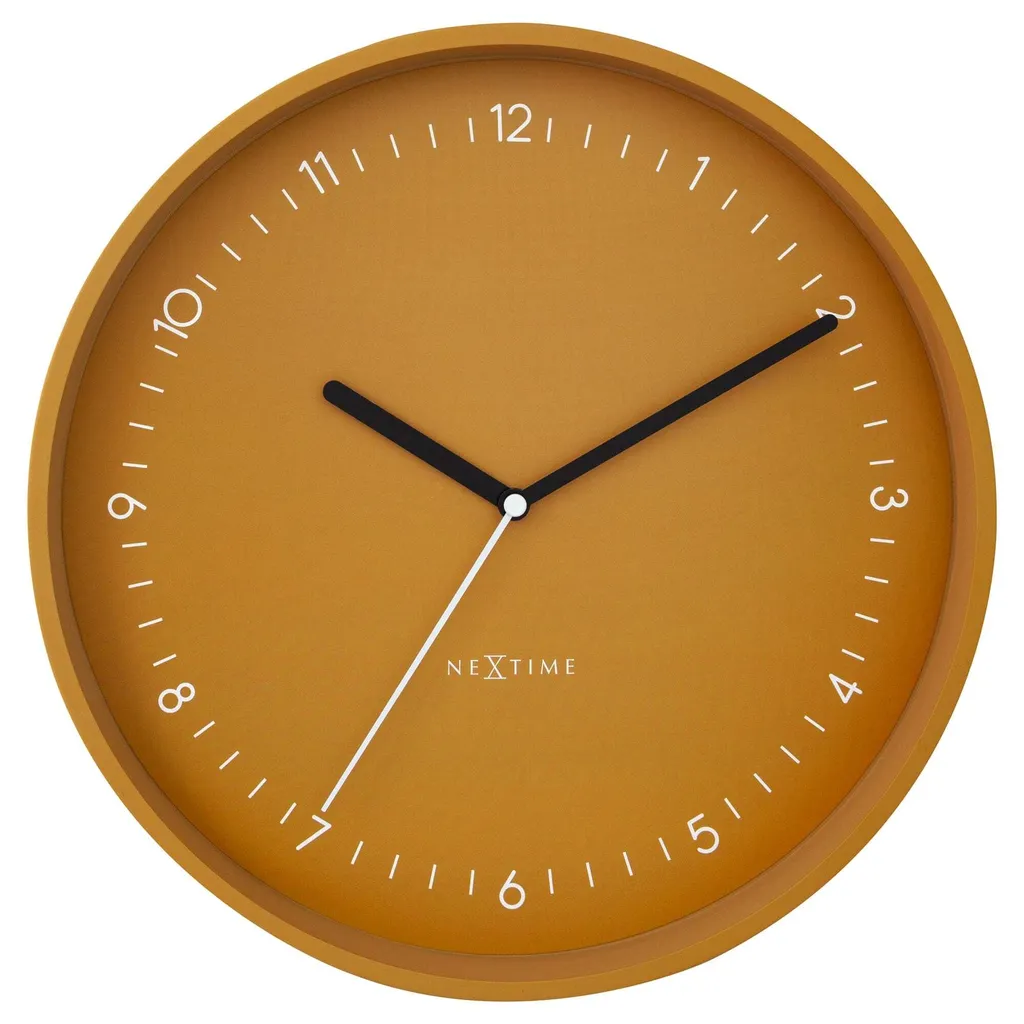 Horloge Murale Ronde 30cm Jaune Berlin - Pendule Déco Salon NeXtime 3305