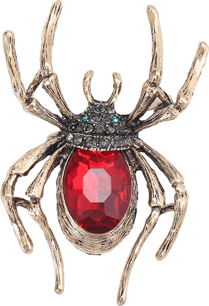 Retro-Spinnenbrosche für Frauen, Kunstkristall-Strass, Statement-Insekten-Anzug, Mantel-Brosche, Halloween-Kostüm-Zubehör, Schmuck, Geschenk