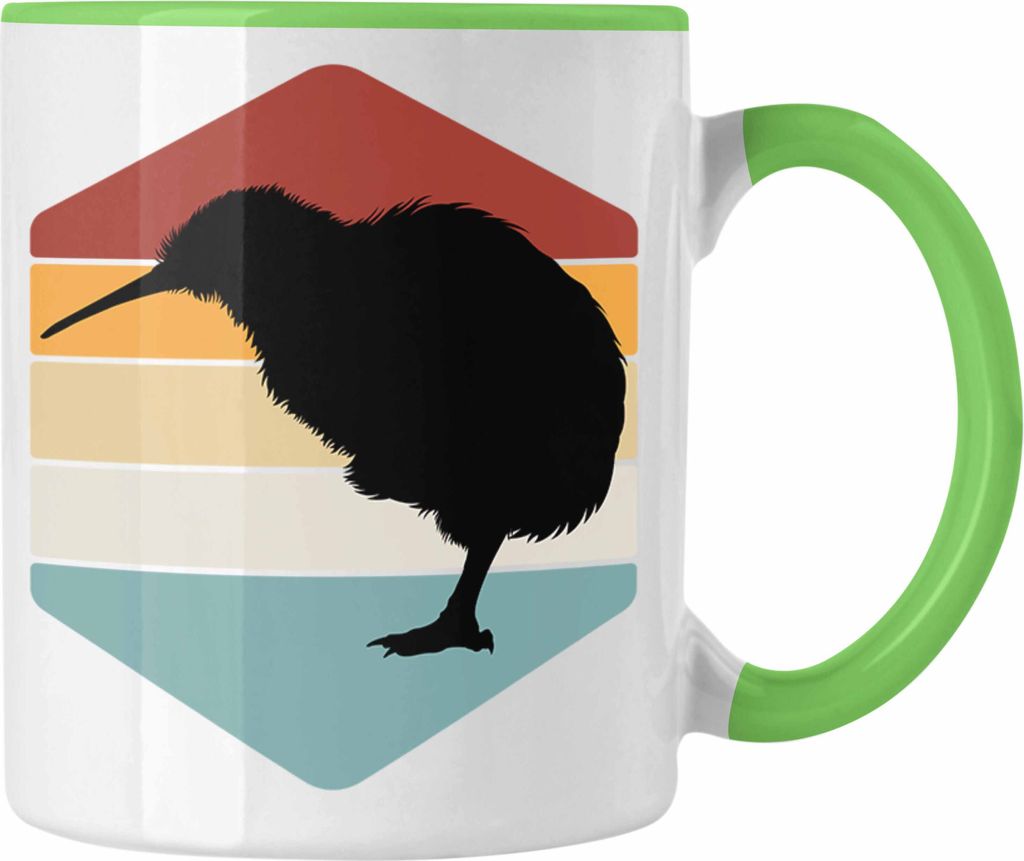 Trendation - Neuseeland Kiwi Tier Tasse Geschenk Auslandsjahr Newzeeland Geschenkidee Grafik (Grün)