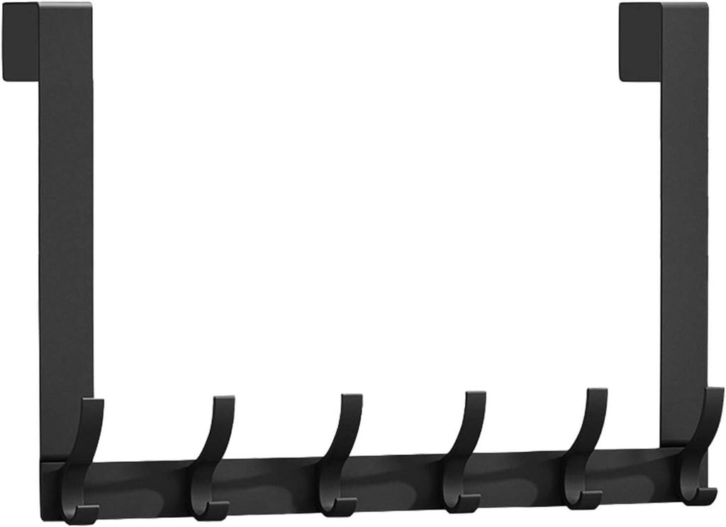 Über-Tür-Haken Set, Garderobenhaken ohne Bohren, für Handtücher & Mäntel, Türfalz 4,5 cm, schwarz – Bad, Schlafzimmer, Küche