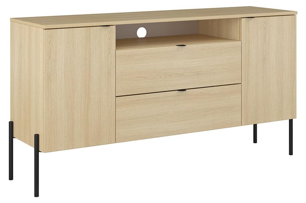 Buffet Lucilla mit 2 Schubladen und 2 Türen, Holzoptik, 140cm