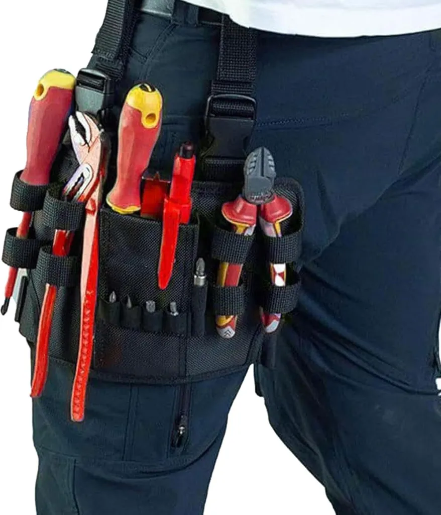 Sacoche à outils Allecto Premium avec clip ceinture pour électricien