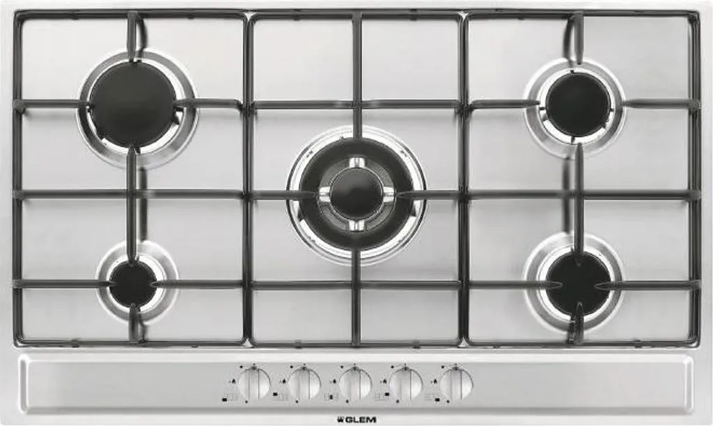 Cuisinez sans contrainte d'espace avec la plaque Glem Gas P95FXV inox 5 feux