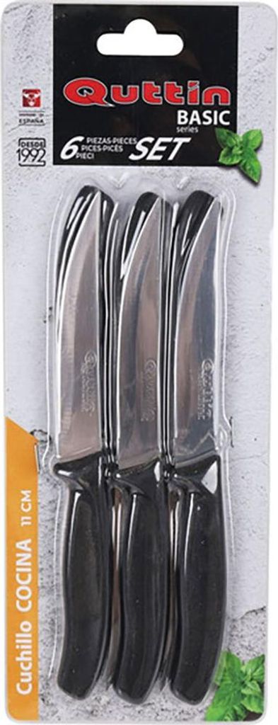 Quttin Set Mit 6 Steakmessern Mit Basisschneide 11 Cm Silber Silber One Size