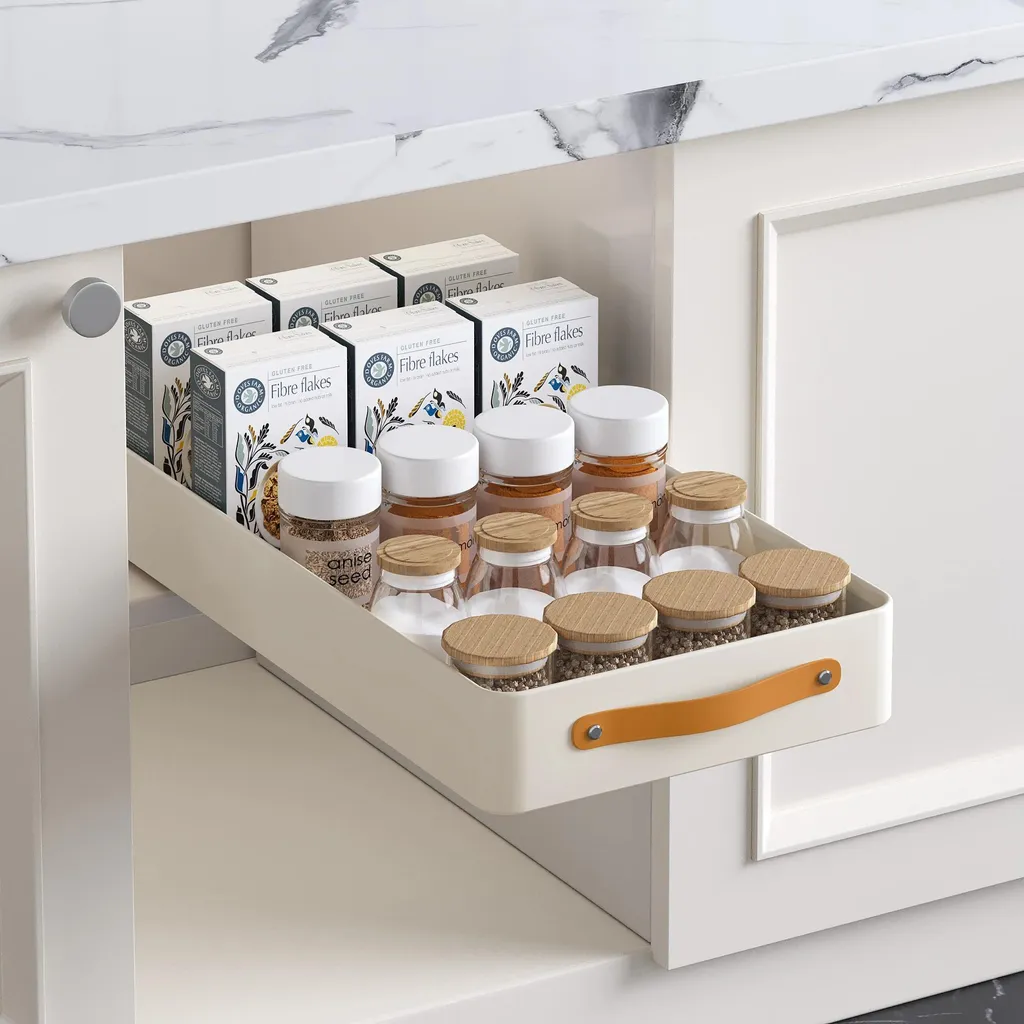 Organiseur de placard cuisine 35cm coulissant pour produits d'entretien