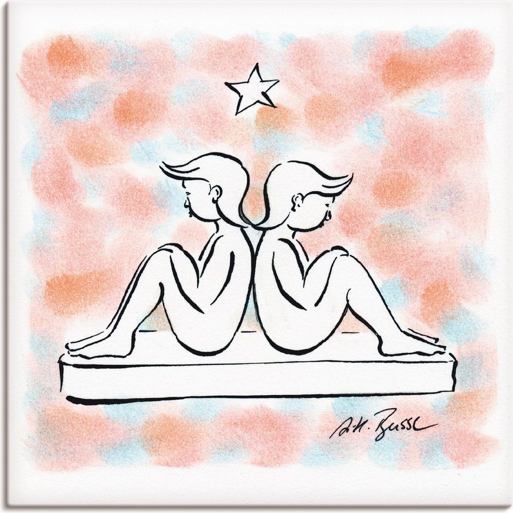 ARTland Leinwandbild Serie Sternzeichen Zwillinge Größe: 100x100 cm