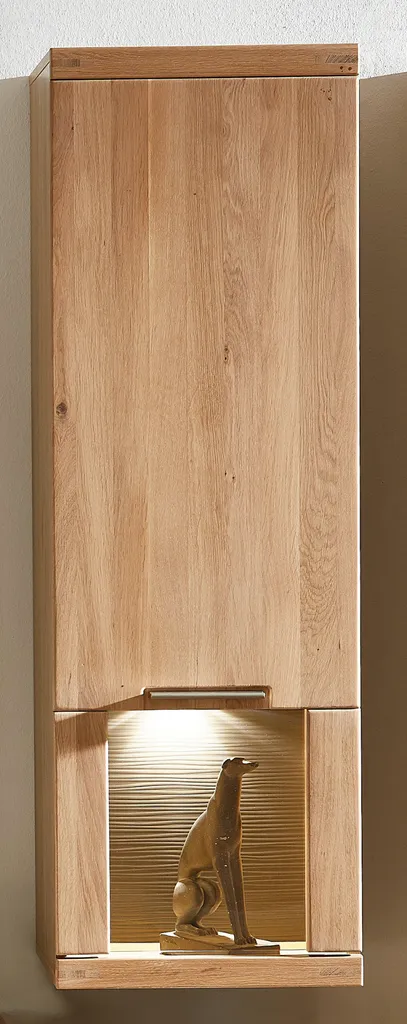 Petite vitrine 40 cm Bianco pour gagner de l'espace avec chêne massif