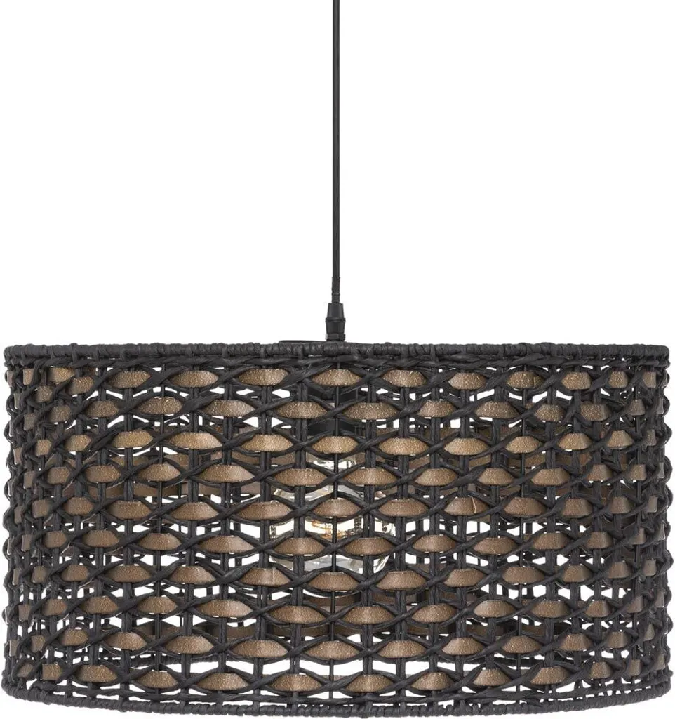 Lustre Suspension Eazy Living Aldeo Noir 48cm pour Plafond Salon Moderne