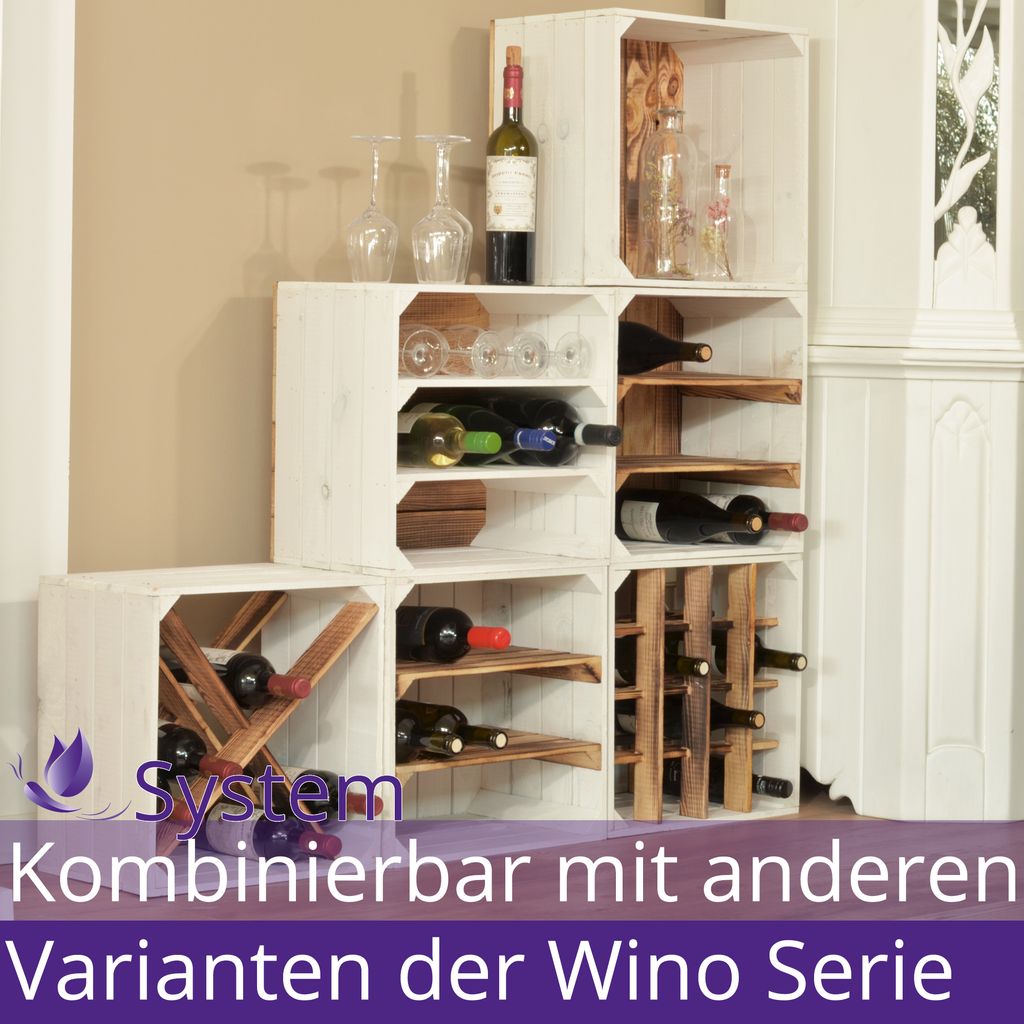 CHICCIE Weinregal Wino aus Holz Geflammt X Regal 