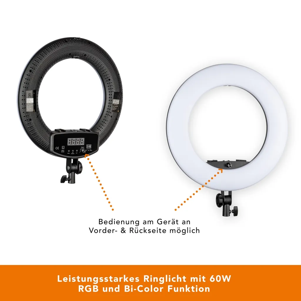 Kit Éclairage Vidéo LED 60W Ring Light pour Streaming et Vlogging Pro