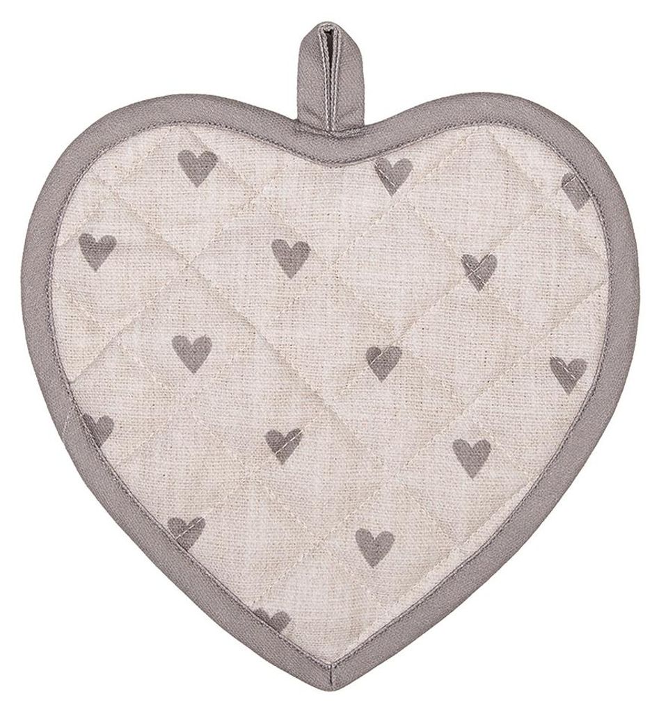 Clayre & Eef Topflappen 20x20 cm Beige Grau Baumwolle Produktbild 