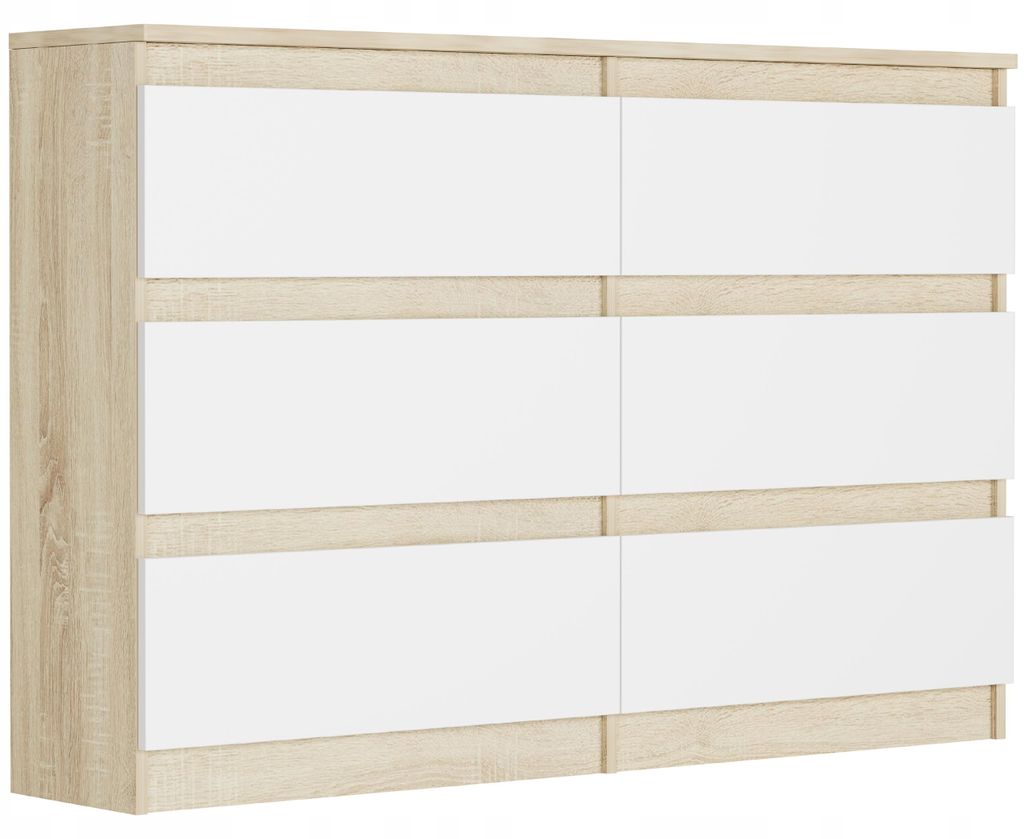 Komoda 120 cm 6 zásuvek skříňka FRAMIRE R-120 mix sonoma Obrázek produktu 