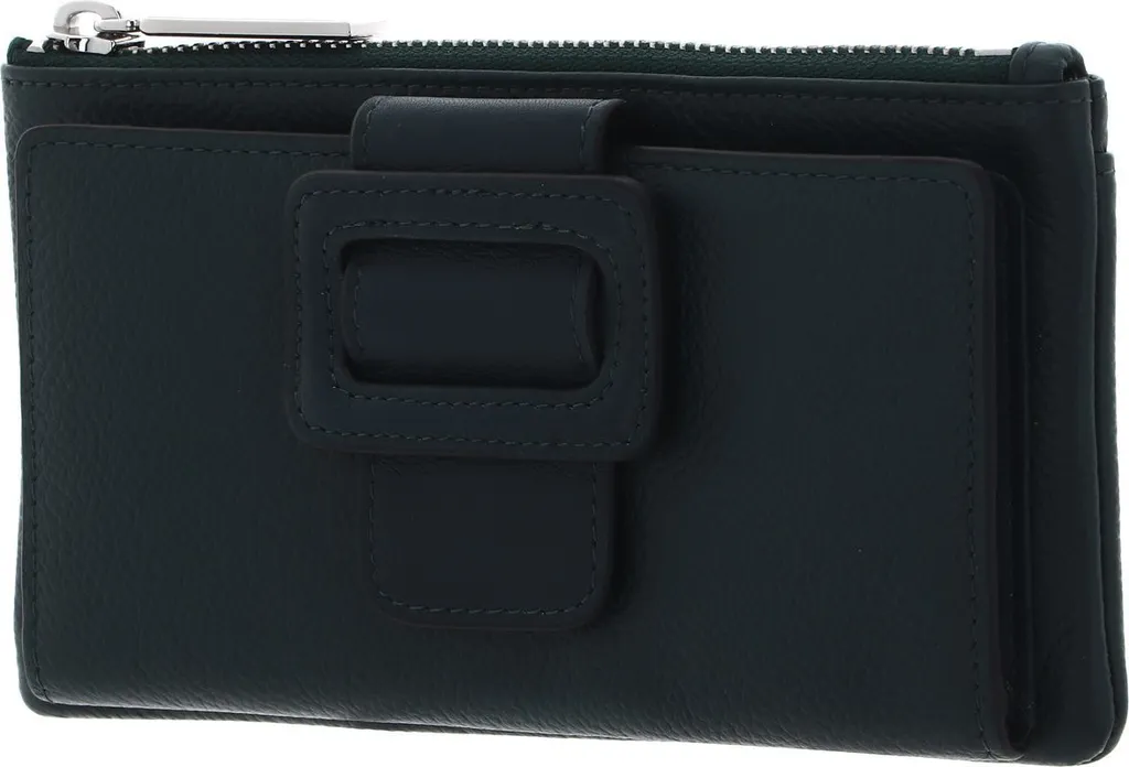 Porte-monnaie zippé Paola 1 Picard cuir grainé vert sapin Cedar
