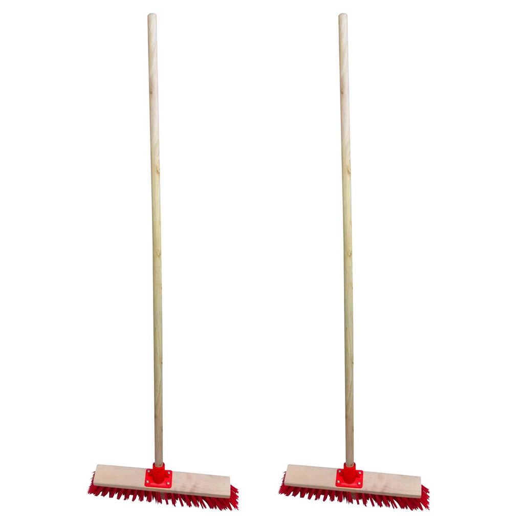 2er Set Straßenbesen Besen 60 cm mit 120 cm Holzstiel Produktbild 