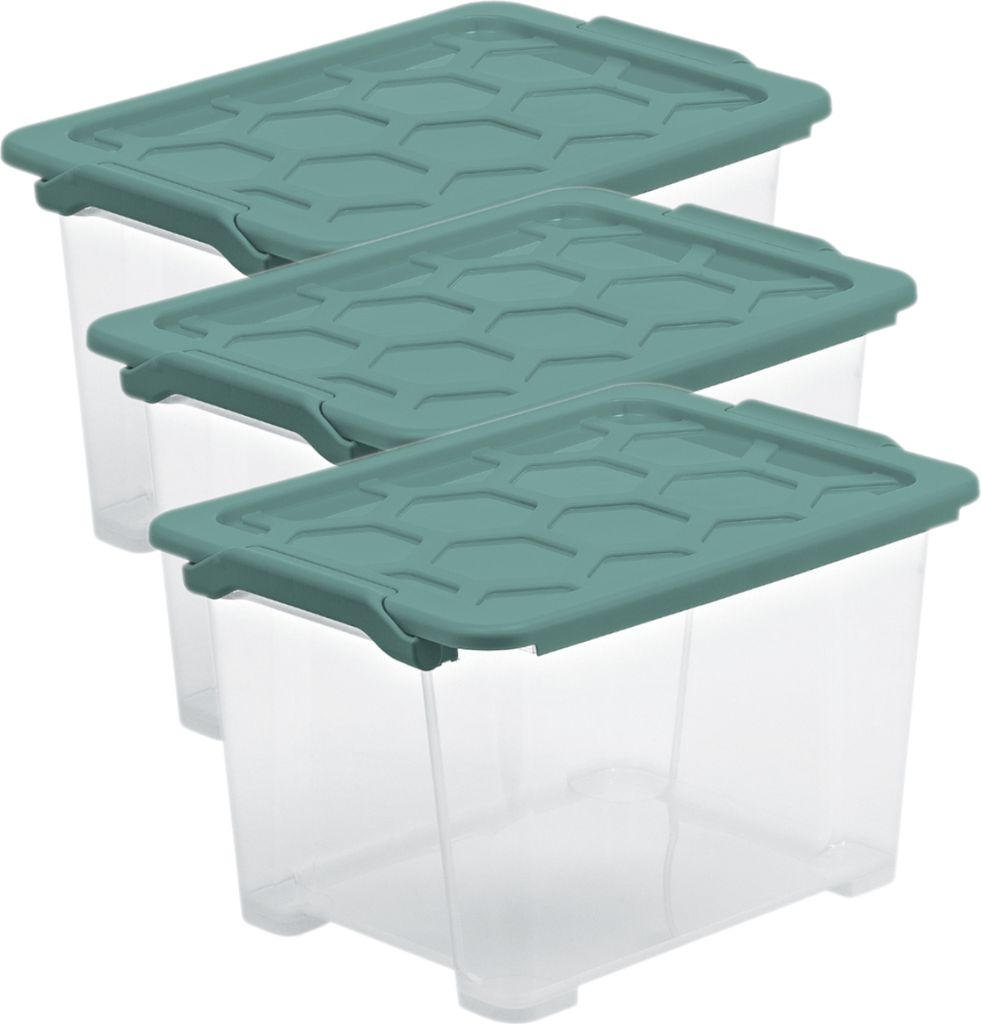 3er-Set Rotho EVO SAFE 15l, Farbe:Mistletoe grün Produktbild 