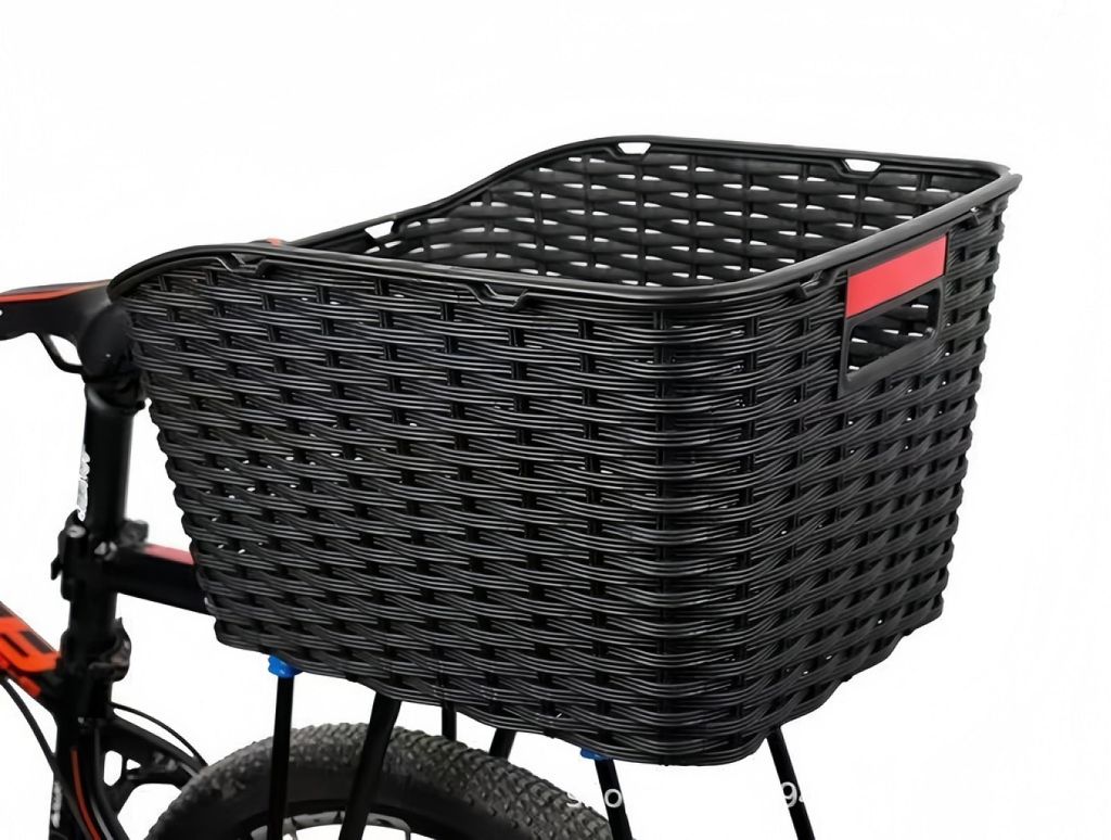 Koš na kolo košík na zadní nosič ratanový s odrazkou Obrázek produktu 