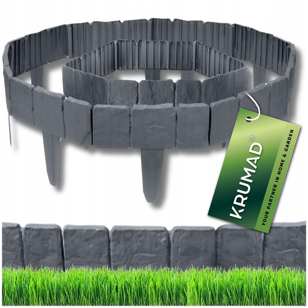 KRUMAD Bordure de pelouse Aspect pierre 250 cm 10 pièces Image du produit 