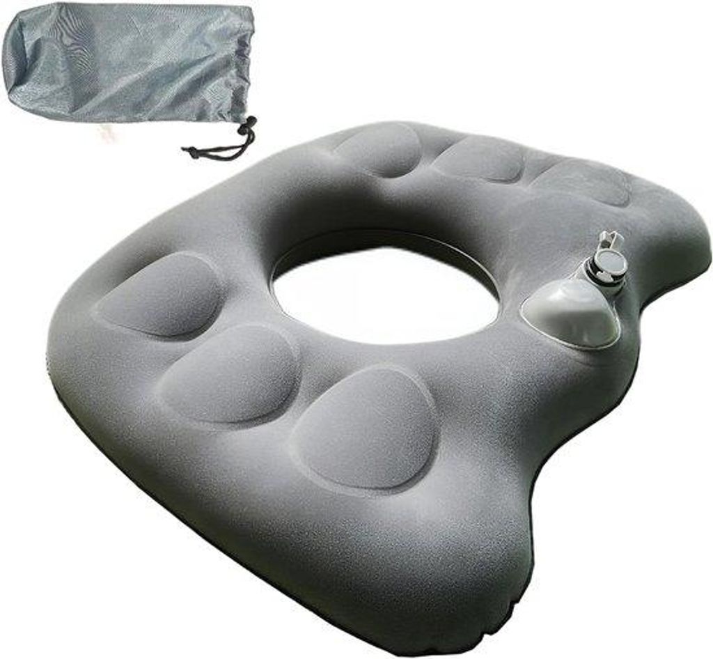 Opblaasbare zitring, stuitbeenontlasting, zitring na op, voor aambeien, stijfpijn, grijs, rolstoelen, ventilatie