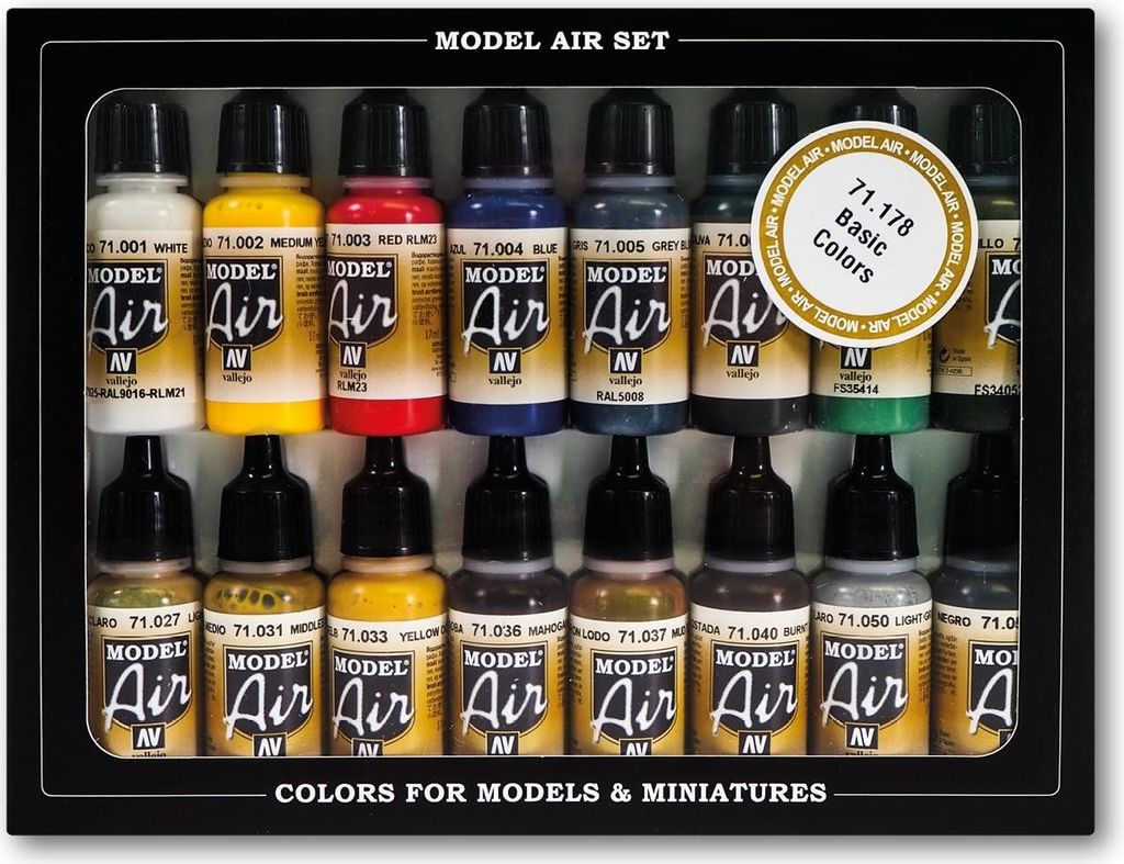 Vallejo Model Color Acrylfarben-Set Grundfarben. Set mit 16 Produktbild 