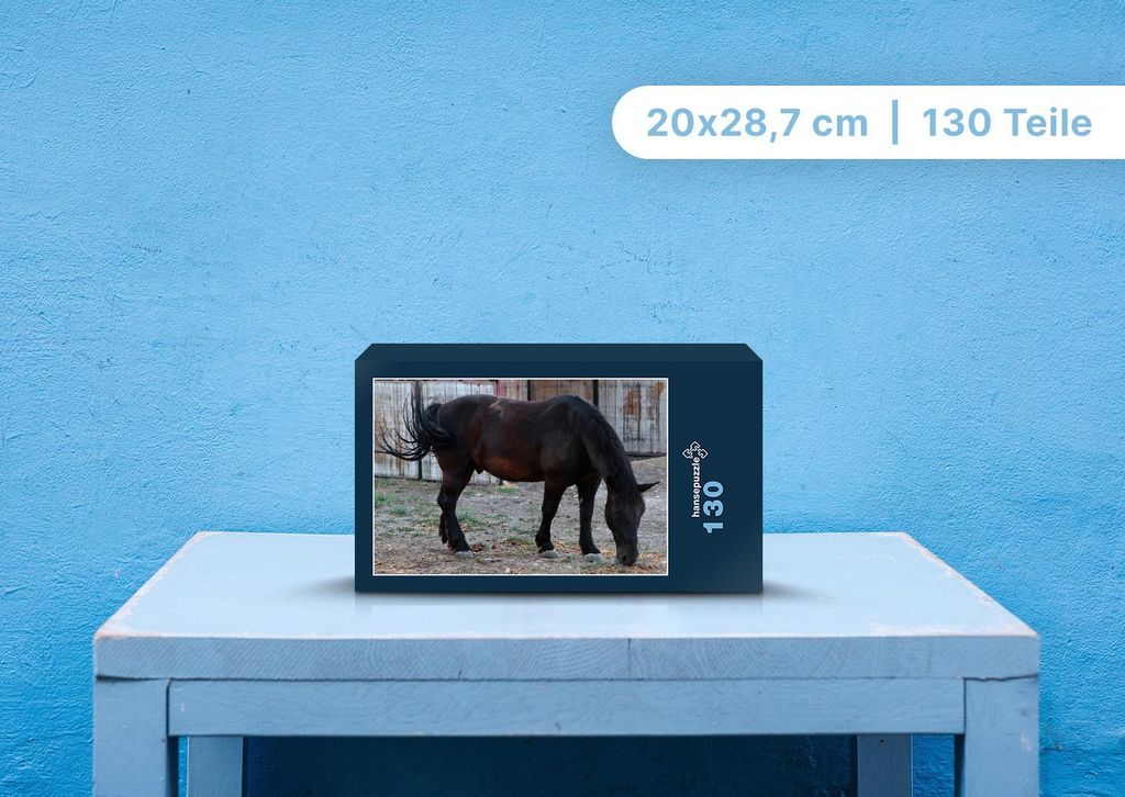 hansepuzzle 106327 - Pferd Puzzle, 130 Teile, Tierwelt, 28,7 x 20,0cm mit hochwertiger Aufbewahrung, Kartonbox und wiederverschließbarem Beutel