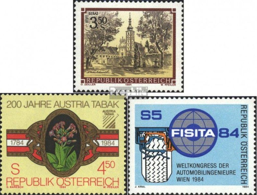Briefmarken Österreich 1984 Mi 1768,1769,1770 Produktbild 