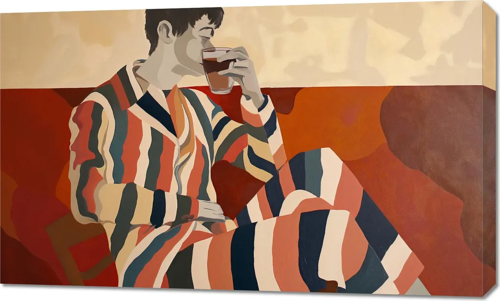 Ambiance Relaxation Salon avec Tableau 100x60 cm Pause Pour Respirer