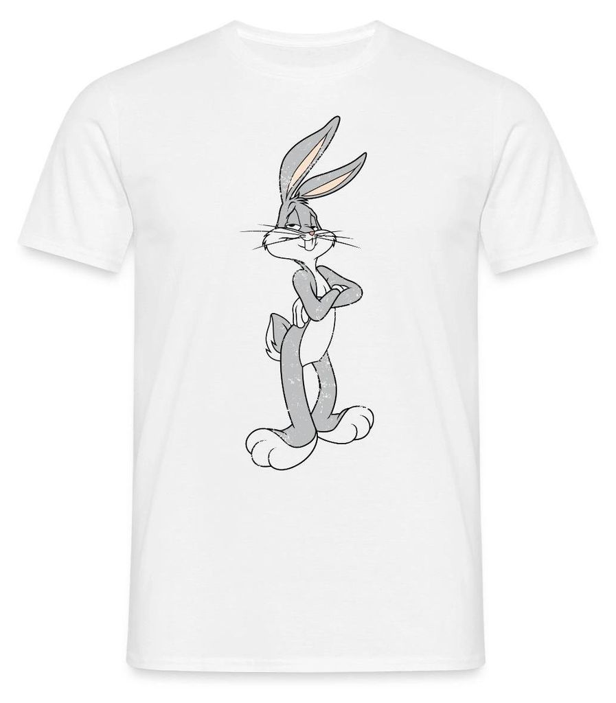 Spreadshirt Looney Tunes Bugs Bunny Vintage Pose Männer T-Shirt, 3XL, Weiß