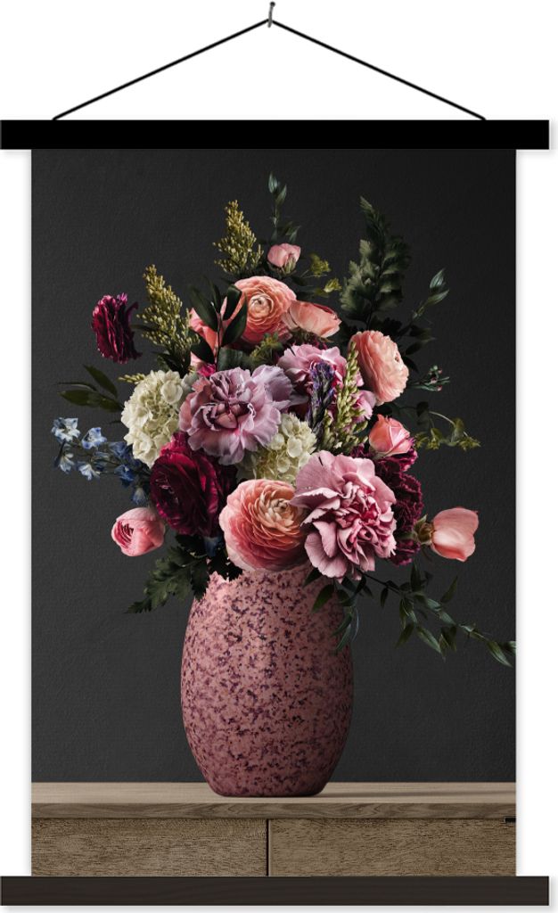 MuchoWow® Textilposter Farben - Blumen - Vase 40x60 cm mit Produktbild 