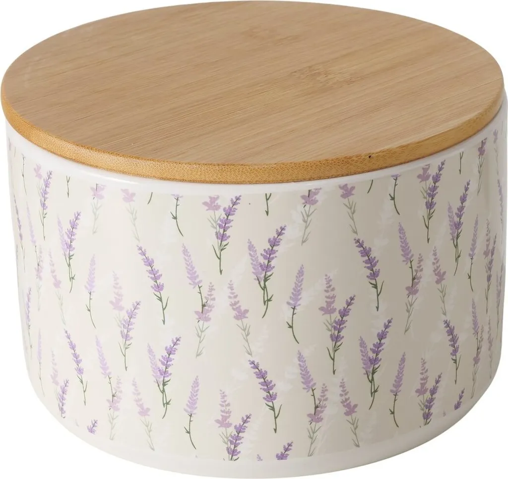 Ciotola Vetroceramica LAVANDER 16cm con Coperchio Bambù | Offerta Casa