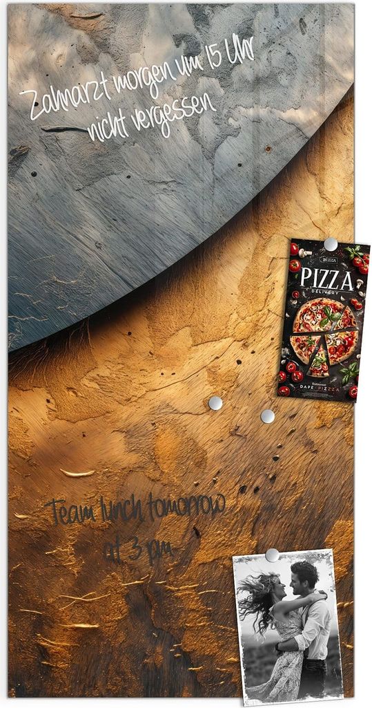 Magnettafel 50x100cm Pinnwand Whiteboard beschreibbar - Abstraktes Metall