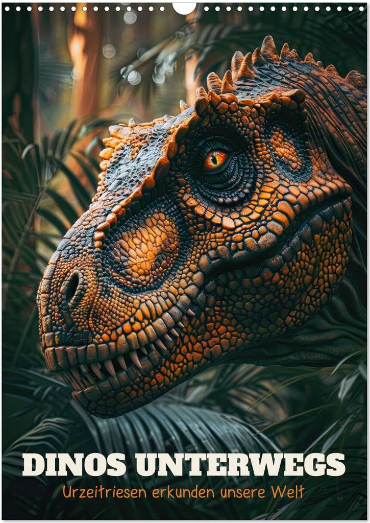 Dinos unterwegs: Urzeitriesen erkunden unsere Welt (Wandkalender 2026 DIN A3 hoch), CALVENDO Monatskalender
