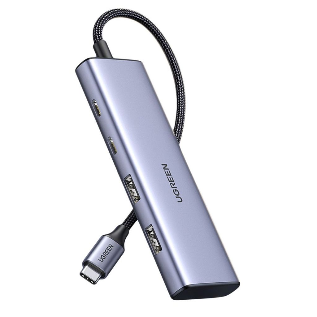 Ugreen Hub USB-C auf 2x USB-A / 2 x USB-C, 20 cm - Grau